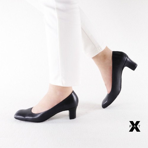 สีดำ X-PAT (1Q754) รองเท้าคัชชูหัวเหลี่ยม