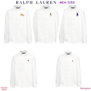 RALPH LAUREN WHITE COTTON OXFORD SHIRT ( MEN SIZE )