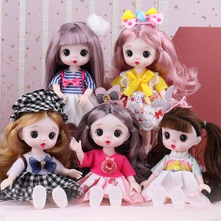 ชุดตุ๊กตาเด็กทารก 16 ซม. พร้อมเสื้อผ้า 1/8 Bjd 13 ข้อต่อ ขยับได้