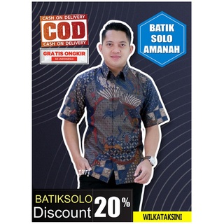 Wilkataksini เสื้อบาติก แขนสั้น ผ้าฝ้าย ลาย BATIK INDONESIA BATIK SOLO BATIK LAPIS สไตล์โมเดิร์น พรีเมี่ยม สีน้ําเงิน NDARU Red WIRAYUDA NAVY ALASKA DANISWARA 2nd KARYANA KAWUNG PUTIH SAMBARA BATIK SOLO AMANAH RAGHNALA