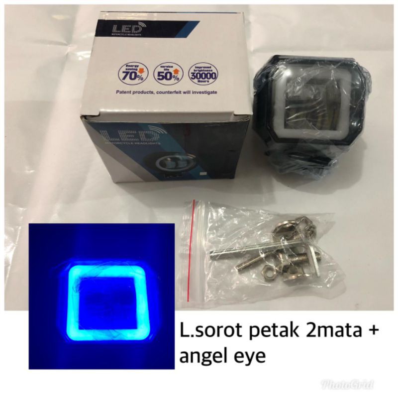 MATA 2-EYE LED SPOTLIGHT + ANGEL EYE MOTORCYCLE / CAR / 2-EYE LED SHOOTER LIGHT MOTORCYCLE CAR LIGHT