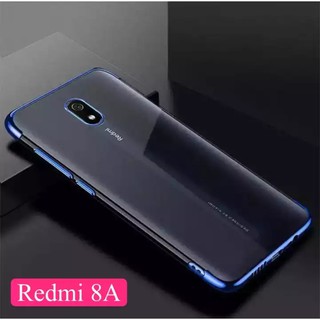 Case Xiaomi Redmi 8A เคสเสี่ยวมี่เรดมี่ 8A เคสนิ่ม TPU เคสใสขอบสี สินค้ามาใหม่ รุ่นใหม่ Xiaomi redmi 8a สีดำ สีแดง สีนำเ