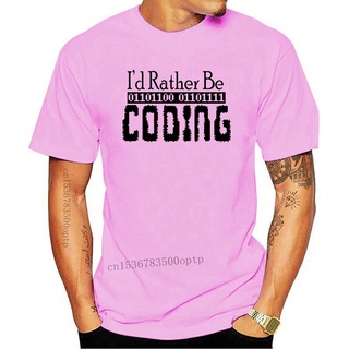 ขายดี!กระหน่ํา เสื้อยืดลําลอง แขนสั้น พิมพ์ลายโปรแกรมเมอร์ IM Rather Be Coding สําหรับผู้ชาย PMkajn23CLddhe28S-5XL