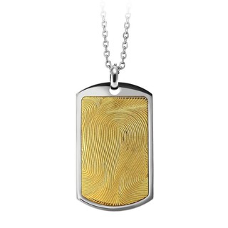 555jewelry Stainless Steel 316L Pendant with chain necklace จี้ สำหรับผู้ชายดีไซน์เท่รูปรอยนิ้วมือ (Yellow Gold)