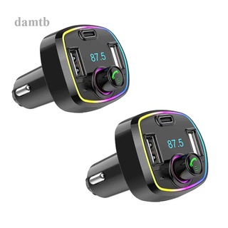 Damtb อะแดปเตอร์ชาร์จ USB 5.0 เครื่องเล่น MP3 วิทยุ 2 ตัวส่งสัญญาณ FM ไร้สาย สําหรับรถยนต์