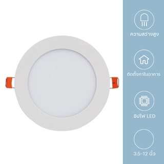 IWACHI โคมไฟ ดาวน์ไลท์ ฝังฝ้า โคมไฟฝังฝ้า โคมไฟเพดาน  ทรงกลม  3.5 - 12  นิ้ว (3.5-12") Panel LED