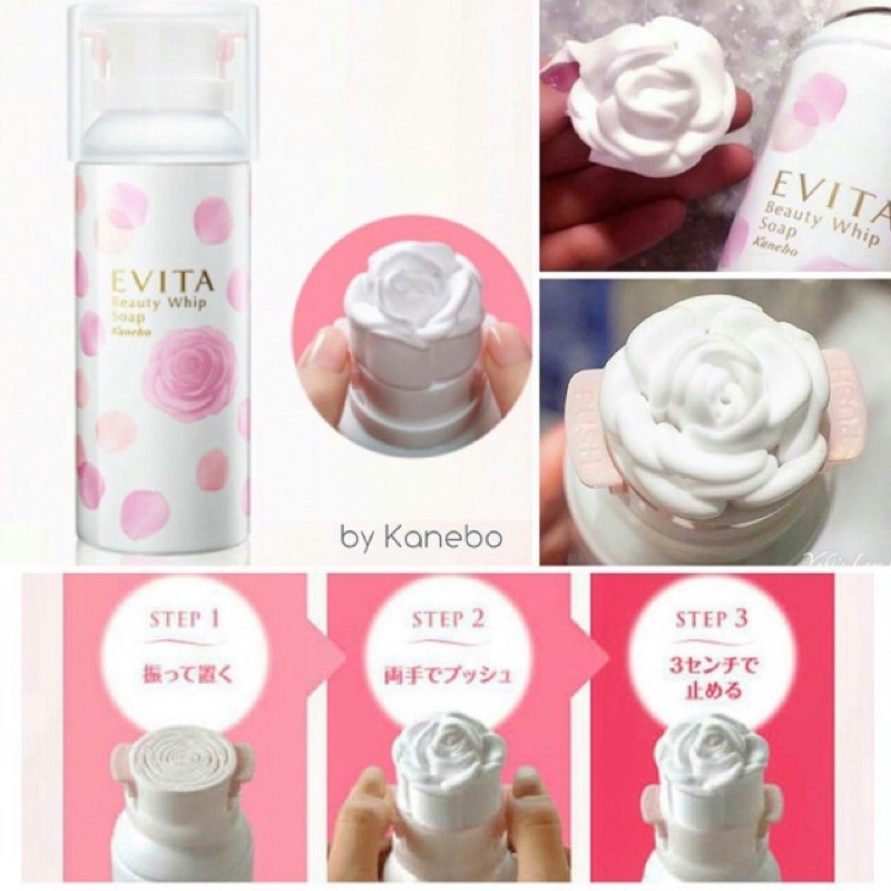 KANEBO EVITA Beauty Whip Soap วิปโฟมล้างหน้ากุหลาบจาก EVITA KANEBO ของแท้จากญี่ปุ่น