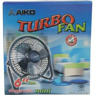Aiko พัดลมเล็ก Turbo 6 นิ้ว รุ่น AVF006 พัดลมไฟฟ้า AIKO พัดลม ตั้งโต๊ะ