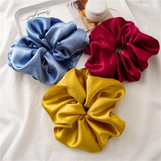 CICI ยางมัดผม ยางรัดผมโดนัท Elastic Big Donut Hair Band Satin Solid Color Glossy Hair Rope