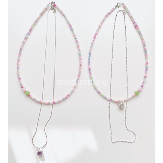 Candy Necklace Love [S925] สร้อยคอเงินแท้จี้รูปหัวใจ (3 ชิ้น)