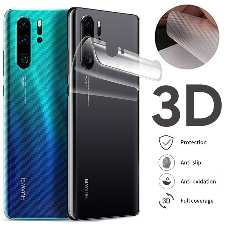 Huawei 5 ชิ้นคาร์บอนไฟเบอร์ Back Protector สําหรับ Huawei Mate 20 20Pro 30Pro 40 40Pro 40RS Y5 Y6 Y6