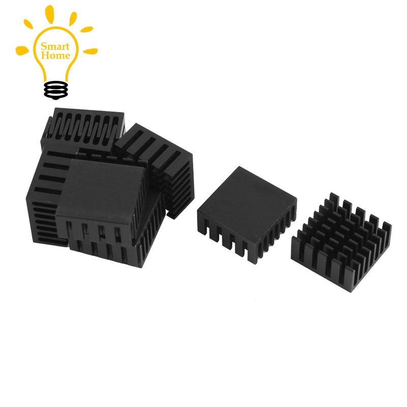 『 』10 Pcs Black Aluminum Cooler Radiator Heat Sink Heatsink 20mm x 20mm x 10mm