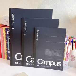 สมุด Campus Notebook Grid ปกสีดำ  (ลิขสิทธิ์แท้ จากญี่ปุ่น) มีให้เลือก 3 ขนาด (A5/B5/A4)