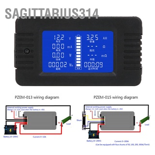 Sagittarius314 Pzem-015 เครื่องตรวจจับแบตเตอรี่ หน้าจอ Lcd ดิจิทัล 300A อเนกประสงค์