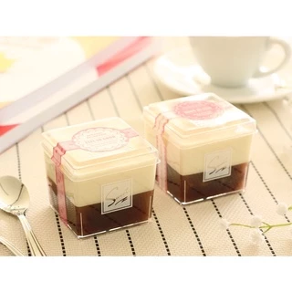 B006 พร้อมส่ง ทุกแบบไม่มีลาย!มีฝาทุกแบบ(แพค10! ถ้วย+ฝา) ถ้วยมูสเค้ก ใส่เค้ก ใส่ไอศครีมเข้าฟรีซได้