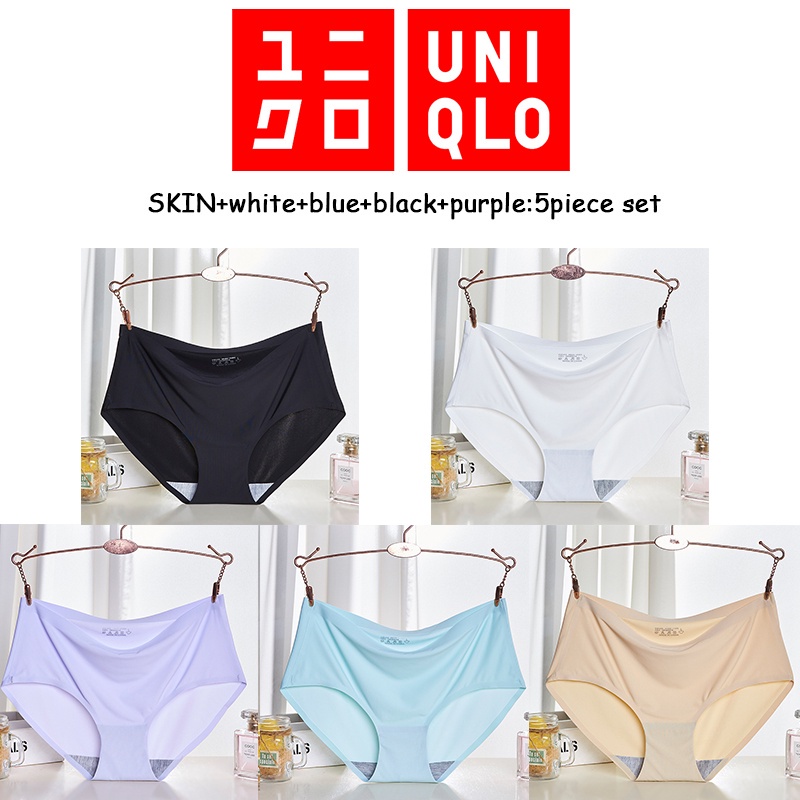 UNIQLO ชุดเซ็ตห้าชิ้น กางเกงขาสั้น ไอริซึม ผู้หญิง ยูนิโคล่ ( กางเกงในไร้ขอบความรู้สึกเย็นสบายผิว )