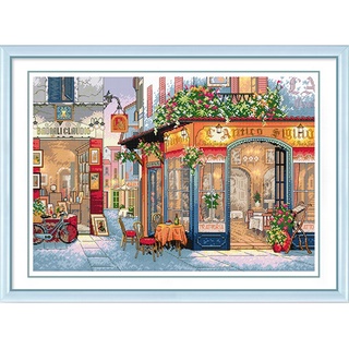 ชุดปักครอสติชพิมพ์ลาย มุมคาเฟ่ (Corner cafe Cross stitch kit)