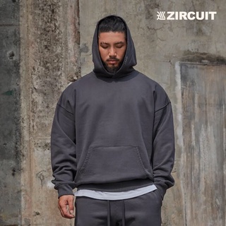 ZIRCUIT เสื้อ HOODIE แขนยาว OVERSIZE  Cotton 100 % 420g เทาเข้ม