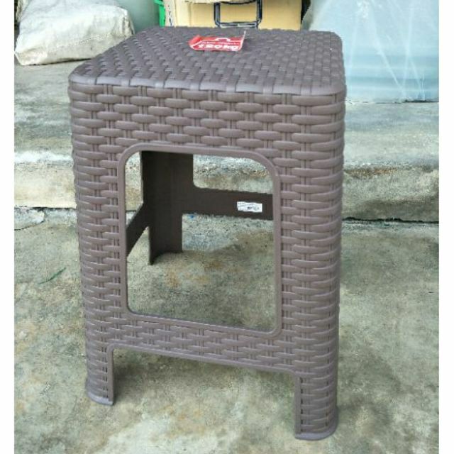 เก้าอี้ สูงลายหวาย# #รับน้ำหนักได้ 120kg หน้านั่งขนาด 28x28cm. สูง44cm.(มี5สี น้ำตาล ครีม ม่วง ดำ )