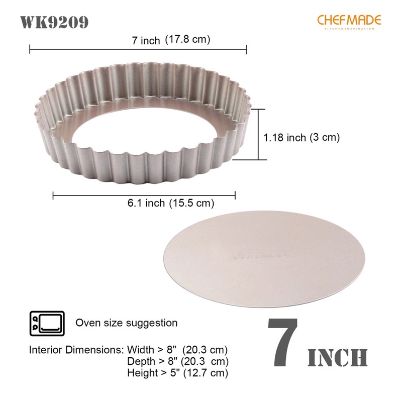 พิมอบทาร์ต tart pan ถาดอบพาย ถอดก้น ขนาด 7 นิ้ว 9.5 นิ้ว wk9209 wk9063 wk9825