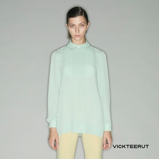 VICKTEERUT Long Sleeve Bib Blouse เสื้อแขนยาว ผ้าเครป