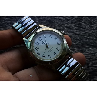 นาฬิกา Vintage มือสองญี่ปุ่น TELVA ระบบ Quartz Unisex ใช้งานได้ปกติ ของแท้ 100% เปลี่ยนถ่านใหม่แล้ว สายสแตนเลสยืดได้