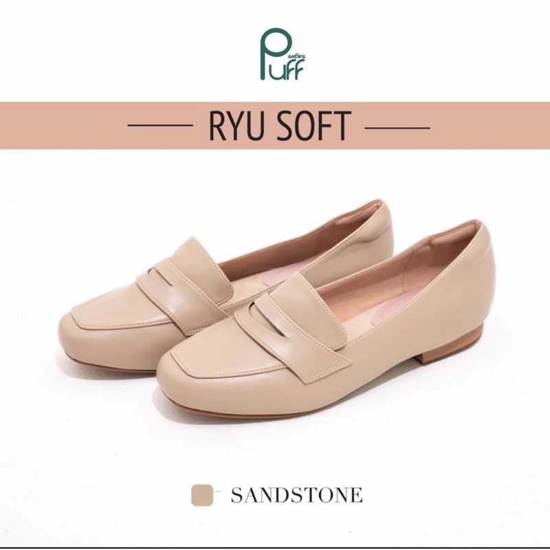 รองเท้า puffshoes รุ่น Ryu soft  สี SAND STONE size 38 สภาพ 99% (แค่ลองใส่เดิน1ครั้ง)(กล่อง+ถุงผ้า)
