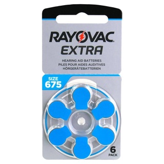 ถ่านเครื่องช่วยฟัง 675/A675/675A/PR44 ถ่านหูฟัง Raynovac แพ็ค 6 ก้อน  1.45 ขายส่ง 3 แพ็คขึ้นไป