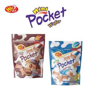 Win2 Mini Pocket เวเฟอร์สอดไส้ช๊อคโกแลต และ วนิลา ขนาด120 กรัม