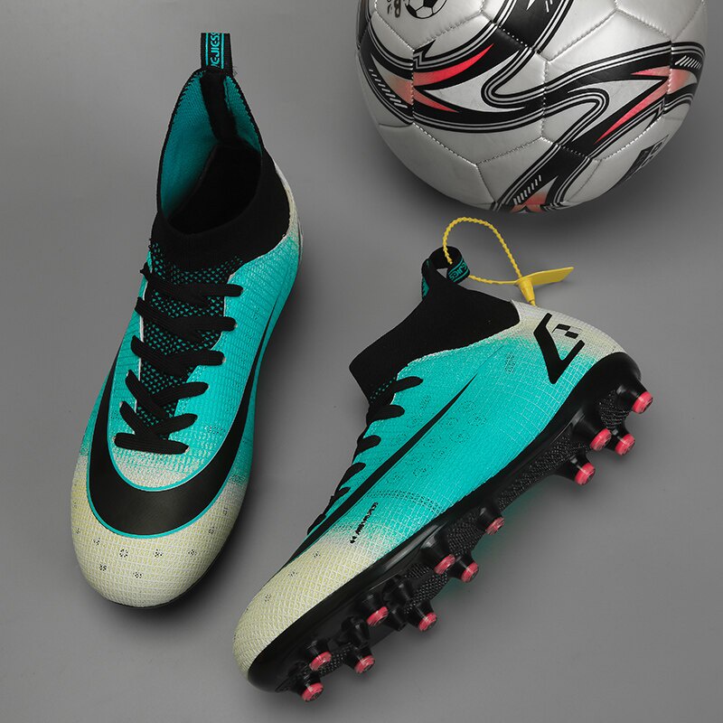 High Ankle Football Shoes Long Studs Outdoor Football Training Boots