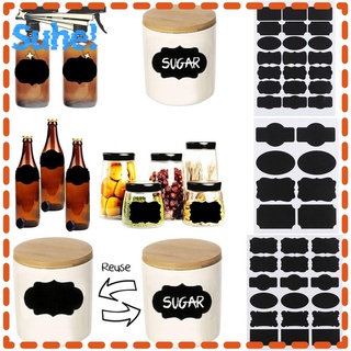 SUHE Handmade Waterproof Vinyl Craft Jam Jar Tags Kitchen Spice Organizer Chalkboard Sticker