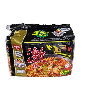 🍜 นิสชิน[Nissin] บะหมี่แห้งกึ่งสำเร็จรูป รสไก่เผ็ดเกาหลี / ไก่เผ็ดเกาหลีชีส 60กรัม x 5 ซอง