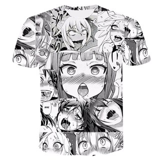 ahegao hentai เสื้อยืดแขนสั้นพิมพ์ลาย 3d Plus Size Tees