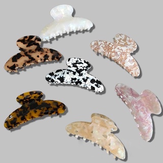 Acetate Shell Stone Hair Claws Vintage Leopard Rectangle Hair Clip Geometric Charm Women Hair Accessories Shark Clip