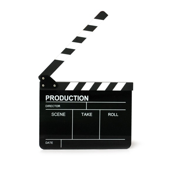 Professional Acrylic Video Slate board Action Clapper board เวอร์ชันภาษาอังกฤษสีดํา