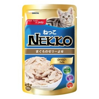 Nekko อาหารแมวเน็กโกะ ปลาทูน่าในเยลลี่ 70 กรัม