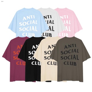 ANTI SOCIAL SOCIAL CLUB เสื้อยืดแขนสั้น ผ้าฝ้ายแท้ พิมพ์ลายโลโก้ SOCIAL CLUB ASSC สไตล์คลาสสิก สีไวน์แดง