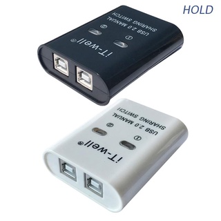 Hold Usb 2.0 อุปกรณ์สวิทช์เชื่อมต่อเครื่องพิมพ์ 2 In 1 Out Splitter