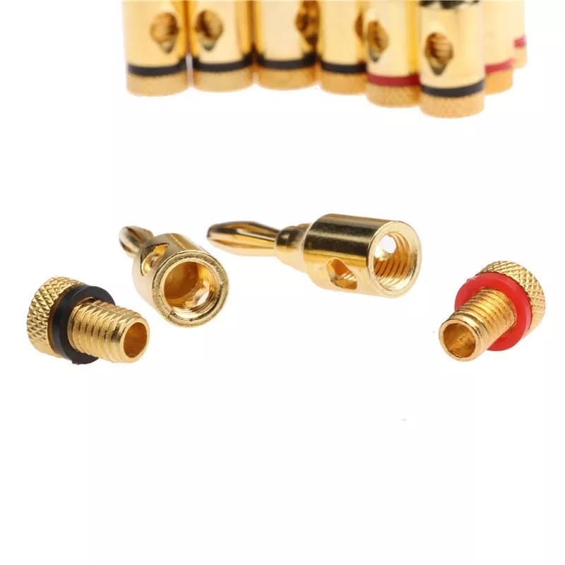 Banana Jack ปลั๊กกล้วย ชุบทอง 24K แจ็คเสียงลําโพงสายเคเบิ้ล สต็อกพร้อมส่งในไทย แพ็คส่งใน 24 ชม.