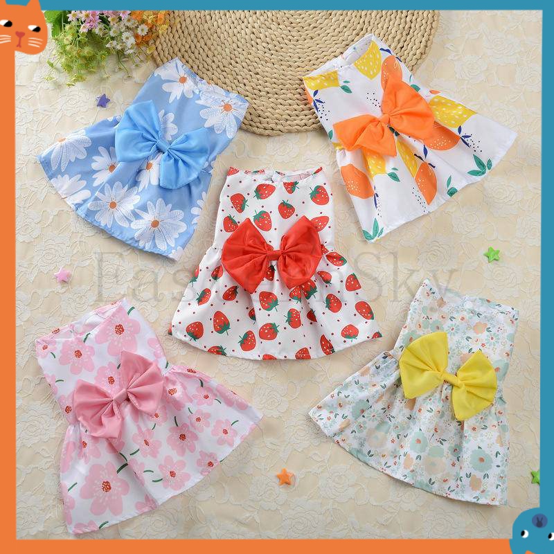 ชุดเจ้าหญิงสัตว์เลี้ยงหลายตัวเลือกกระโปรงสุนัขแมวดอกไม้กระโปรงสัตว์เลี้ยงผลไม้กระโปรงสัตว์เลี้ยงชุดแมวเสื้อผ้าสุน
