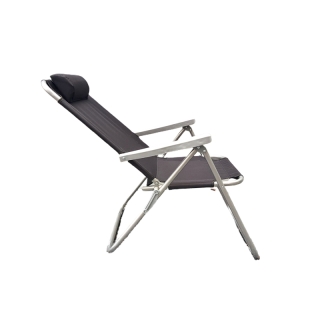 เก้าอี้ชายหาดพับได้ ปรับเอนได้สำหรับ แคมป์ปิ้ง หรือสนาม | Beach ZZ8003 Foldable and adjustable beach chair in black