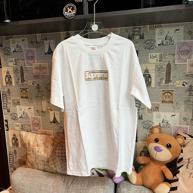 SUPREME X BURBERRY Box Logo Tee White