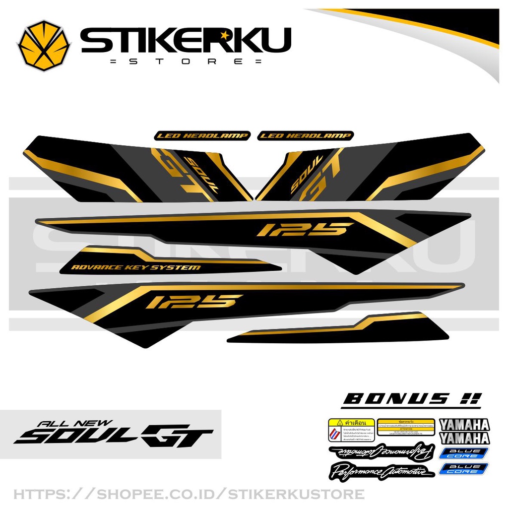 STRIPING ใหม่ทั้งหมด SOUL GT BLUECORE 125 MOTIF 4 / ROBOT/ MIO 125/ AKS / สติ๊กเกอร์/ สติ๊กเกอร์/ สต