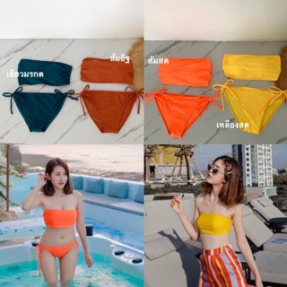 🌴ทูพีชเกาะอกผูกหลัง ฟรีไซส มี11 สีค่า แบบลายก็สวยมากกกค่า
