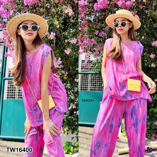 TW16400 New Arrival !!!!! Handmade Tie Dye Set เซตเสื้อแขนกุด พร้อมกางเกงขายาว งานมัดย้อมทำมือ ต้อนรับซัมเมอร์เดินชายหาด