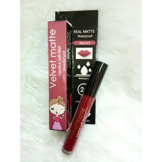 Velvet Matte Lipstict soft matta เบอร์ 3/2💋1 แท่ง 💋 ลิปแมทเนื้อกำมะหยี่ ติดทน กันน้ำ จูบไม่หลุด