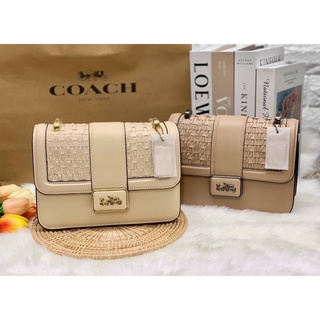 กระเป๋าสะพายข้าง coach alie shoulder bag with weaving สินค้า coach outlet