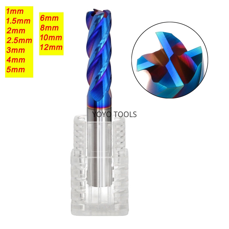 1PC Carbide Milling Tungsten Steel Milling Cutter End Mill Cutting HRC65 4  Flute D1mm-12mm 1.5mm 2mm 3mm 4mm 5mm 6mm 8mm | Shopee Thailand