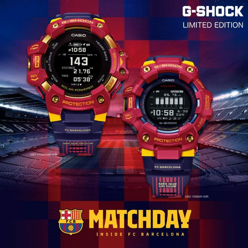 G-Shock GBD-100BAR-4, GBD-H1000BAR-4 FC BARCELONA LIIMITED