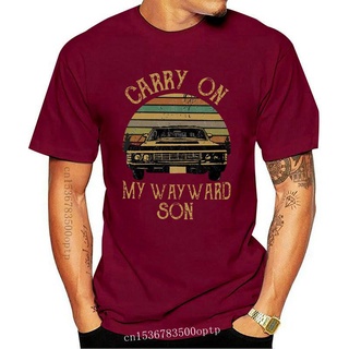 ขายดี!ขายดี เสื้อยืดแขนสั้น พิมพ์ลาย Carry on My Wayward Son สไตล์วินเทจ เรโทร คลาสสิก แฟชั่นฤดูร้อน สําหรับผู้ชาย AJije